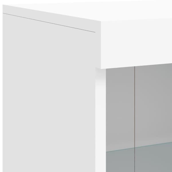 vidaXL Skjenk med LED-lys hvit 202x37x100 cm