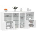 Miniatyrbilde 11 av 11: vidaXL Skjenk med LED-lys hvit 202x37x100 cm