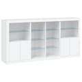 Miniatyrbilde 2 av 11: vidaXL Skjenk med LED-lys hvit 202x37x100 cm