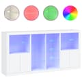 Miniatyrbilde 1 av 11: vidaXL Skjenk med LED-lys hvit 202x37x100 cm