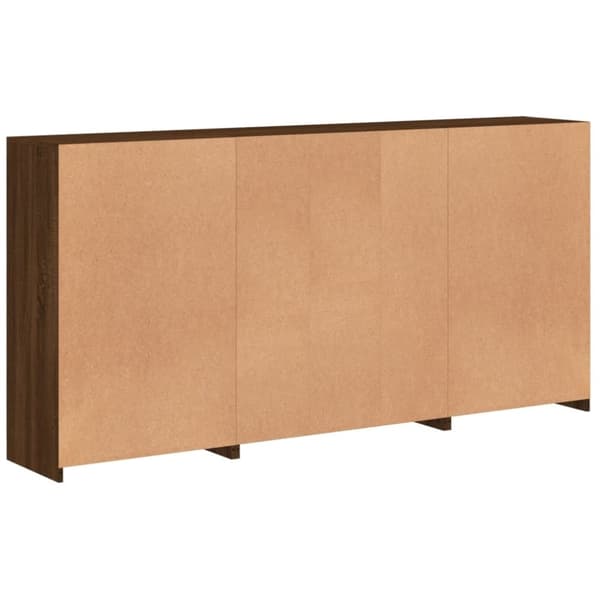 vidaXL skænk med LED-lys 202x37x100 cm brun egetræsfarve