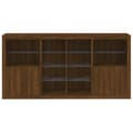 Miniatyrbilde 5 av 11: vidaXL Skjenk med LED-lys brun eik 202x37x100 cm