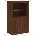 Miniatyrbilde 9 av 11: vidaXL Skjenk med LED-lys brun eik 202x37x100 cm
