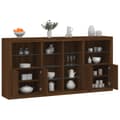 Miniatyrbilde 11 av 11: vidaXL Skjenk med LED-lys brun eik 202x37x100 cm