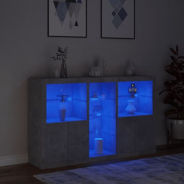 vidaXL Senkki LED-valoilla betoninharmaa 162x37x100 cm