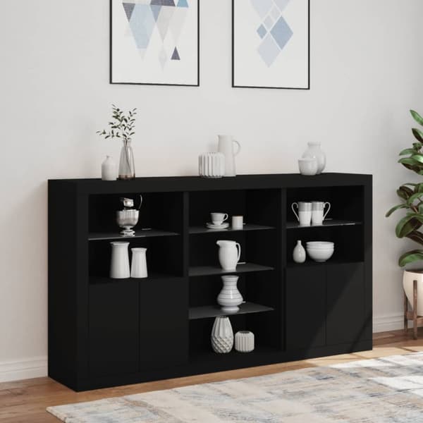 vidaXL Senkki LED-valoilla musta 181,5x37x100 cm