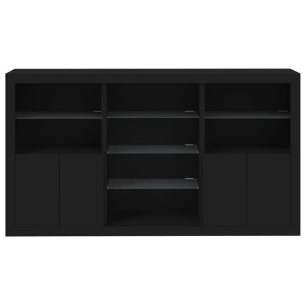 vidaXL Senkki LED-valoilla musta 181,5x37x100 cm