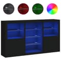 Pikkukuva 2 / 11: vidaXL Senkki LED-valoilla musta 181,5x37x100 cm