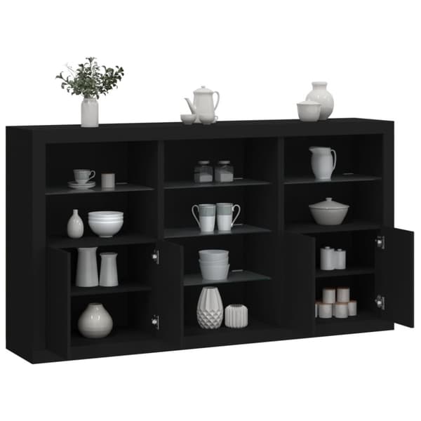 vidaXL Senkki LED-valoilla musta 181,5x37x100 cm