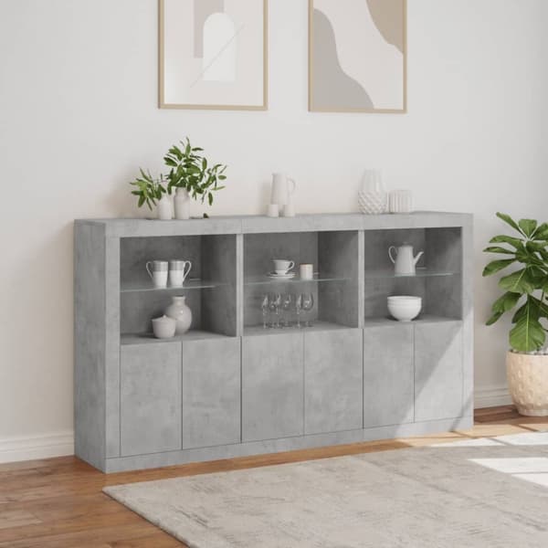 vidaXL Senkki LED-valoilla betoninharmaa 181,5x37x100 cm