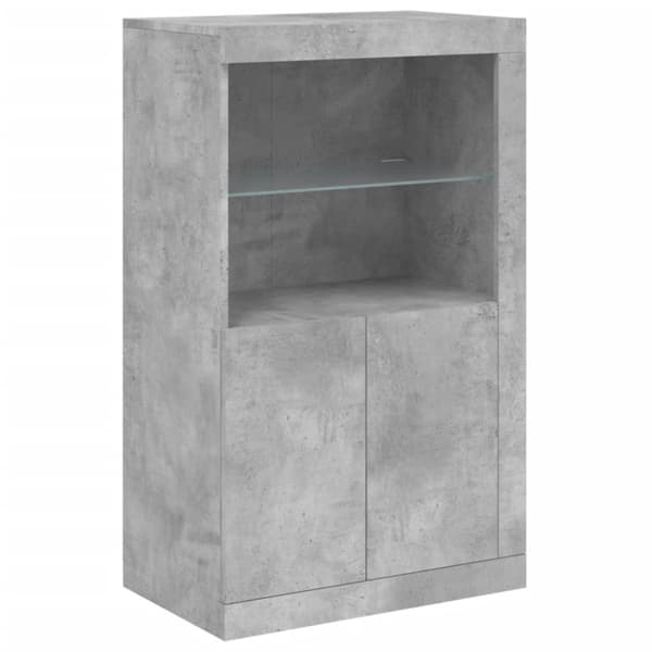 vidaXL Senkki LED-valoilla betoninharmaa 181,5x37x100 cm