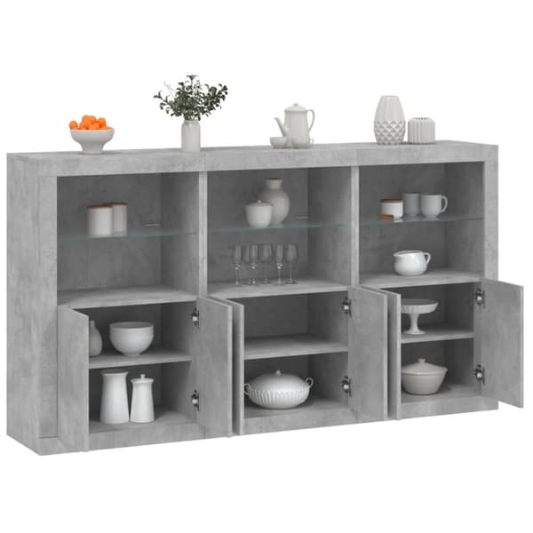 vidaXL Senkki LED-valoilla betoninharmaa 181,5x37x100 cm