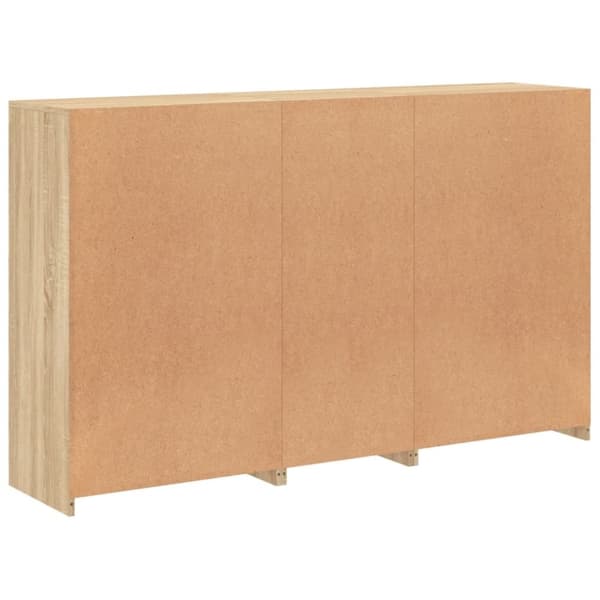 vidaXL Skänk med LED-belysning sonoma-ek 162x37x100 cm