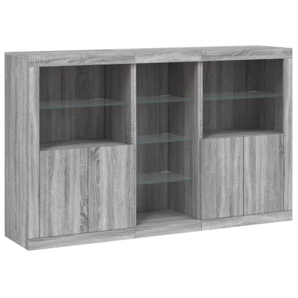 vidaXL Senkki LED-valoilla harmaa Sonoma 162x37x100 cm