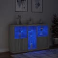 Pikkukuva 5 / 11: vidaXL Senkki LED-valoilla harmaa Sonoma 162x37x100 cm