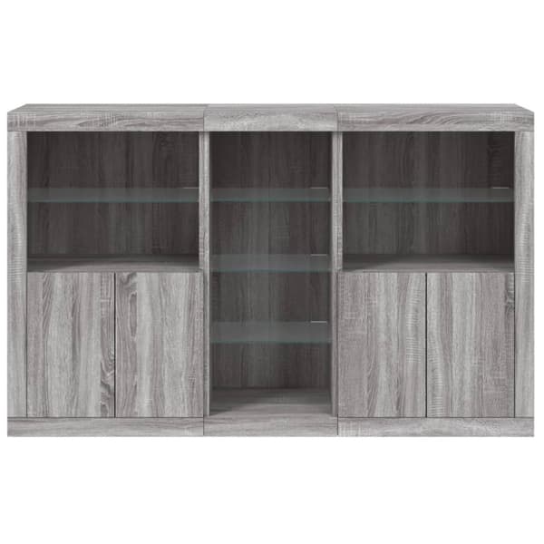 vidaXL Senkki LED-valoilla harmaa Sonoma 162x37x100 cm