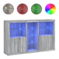 Pikkukuva 2 / 11: vidaXL Senkki LED-valoilla harmaa Sonoma 162x37x100 cm