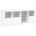 Miniatyrbillede 5 af 11: vidaXL skænk med LED-lys 164x37x67 cm hvid