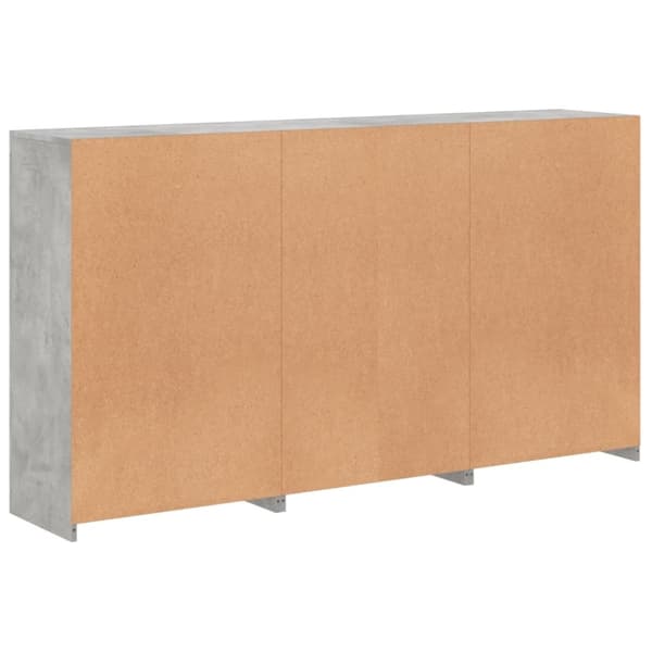 vidaXL skænk med LED-lys 181,5x37x100 cm betongrå