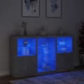 Miniatyrbilde 5 av 11: vidaXL Skjenk med LED-lys betonggrå 181,5x37x100 cm