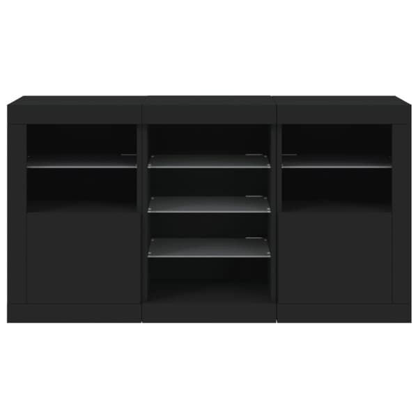 vidaXL Senkki LED-valoilla musta 123x37x67 cm