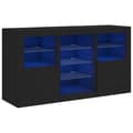 Pikkukuva 2 / 11: vidaXL Senkki LED-valoilla musta 123x37x67 cm