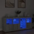 Miniatyrbilde 4 av 11: vidaXL Skjenk med LED-lys grå sonoma 164x37x67 cm
