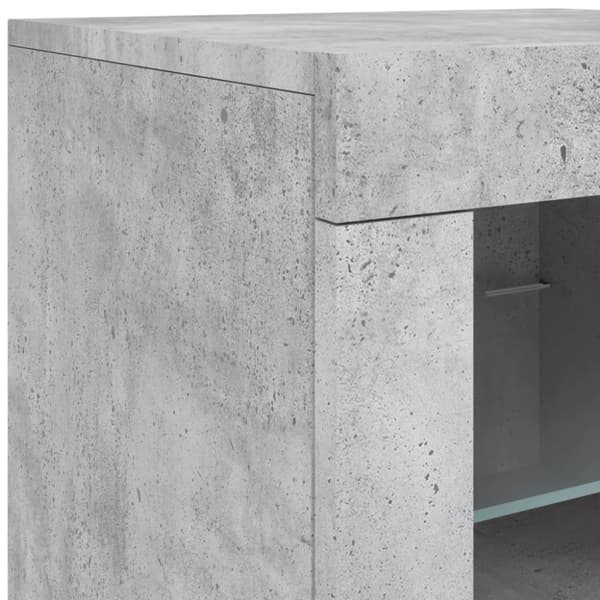 vidaXL Skänk med LED-belysning betonggrå 163x37x67 cm