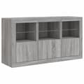 Pikkukuva 5 / 11: vidaXL Senkki LED-valoilla harmaa Sonoma 123x37x67 cm