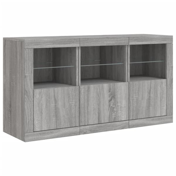 vidaXL Senkki LED-valoilla harmaa Sonoma 123x37x67 cm