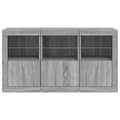 Pikkukuva 6 / 11: vidaXL Senkki LED-valoilla harmaa Sonoma 123x37x67 cm