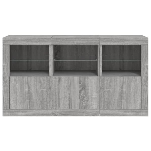 vidaXL Senkki LED-valoilla harmaa Sonoma 123x37x67 cm