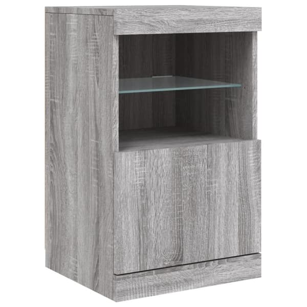 vidaXL Senkki LED-valoilla harmaa Sonoma 123x37x67 cm