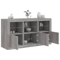 Pikkukuva 1 / 11: vidaXL Senkki LED-valoilla harmaa Sonoma 123x37x67 cm