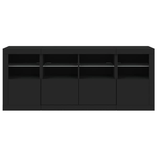 vidaXL Skänk med LED-belysning svart 163x37x67 cm