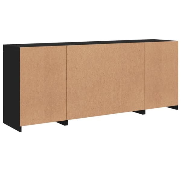 vidaXL Skänk med LED-belysning svart 163x37x67 cm