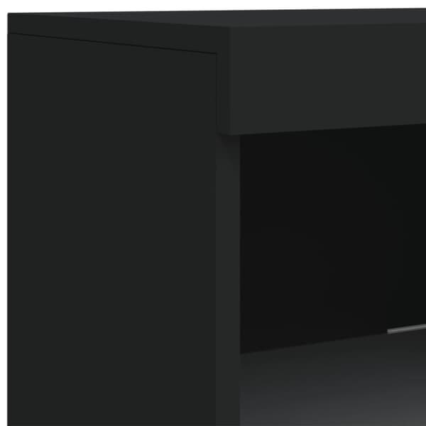 vidaXL Skänkar med LED-belysning 3 st svart konstruerat trä