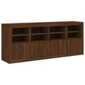 Miniatyrbillede 5 af 11: vidaXL skænk med LED-lys 163x37x67cm brun egetræsfarve