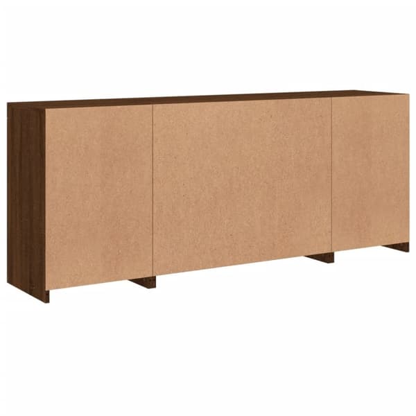 vidaXL skænk med LED-lys 163x37x67cm brun egetræsfarve