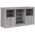 Pikkukuva 5 / 11: vidaXL Senkki LED-valoilla harmaa Sonoma 123x37x67 cm