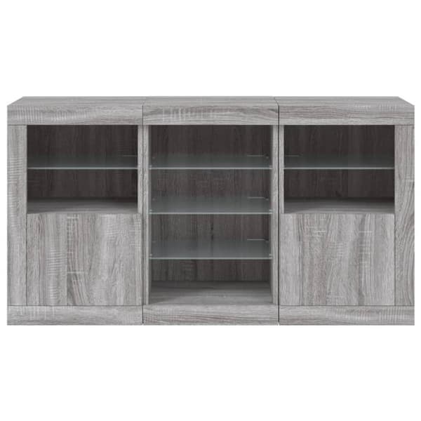 vidaXL Senkki LED-valoilla harmaa Sonoma 123x37x67 cm