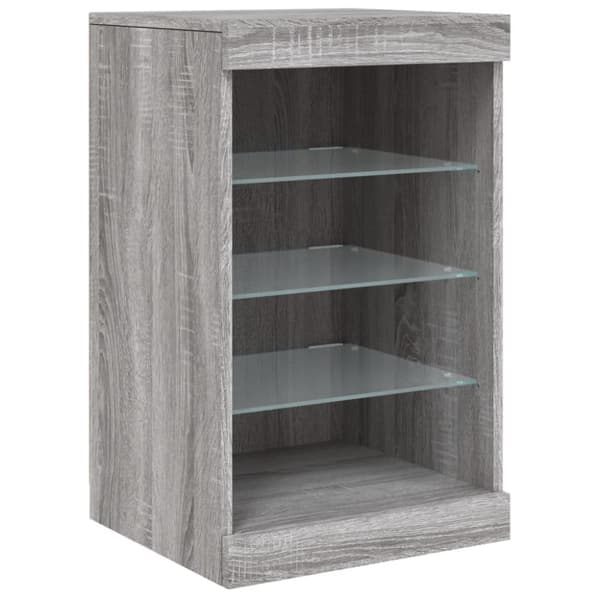 vidaXL Senkki LED-valoilla harmaa Sonoma 123x37x67 cm