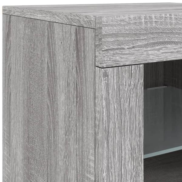 vidaXL Senkki LED-valoilla harmaa Sonoma 123x37x67 cm