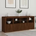 Miniatyrbilde 3 av 11: vidaXL Skjenk med LED-lys brun eik 163x37x67 cm