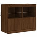 Miniatyrbilde 10 av 11: vidaXL Skjenk med LED-lys brun eik 163x37x67 cm