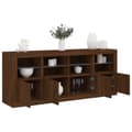 Miniatyrbilde 1 av 11: vidaXL Skjenk med LED-lys brun eik 163x37x67 cm