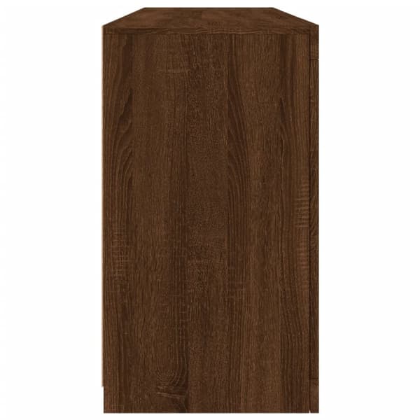 vidaXL Skjenk med LED-lys brun eik 163x37x67 cm