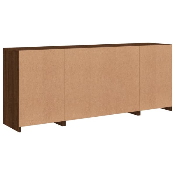 vidaXL Skjenk med LED-lys brun eik 163x37x67 cm