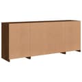 Miniatyrbilde 8 av 11: vidaXL Skjenk med LED-lys brun eik 163x37x67 cm