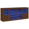 Miniatyrbilde 2 av 11: vidaXL Skjenk med LED-lys brun eik 163x37x67 cm